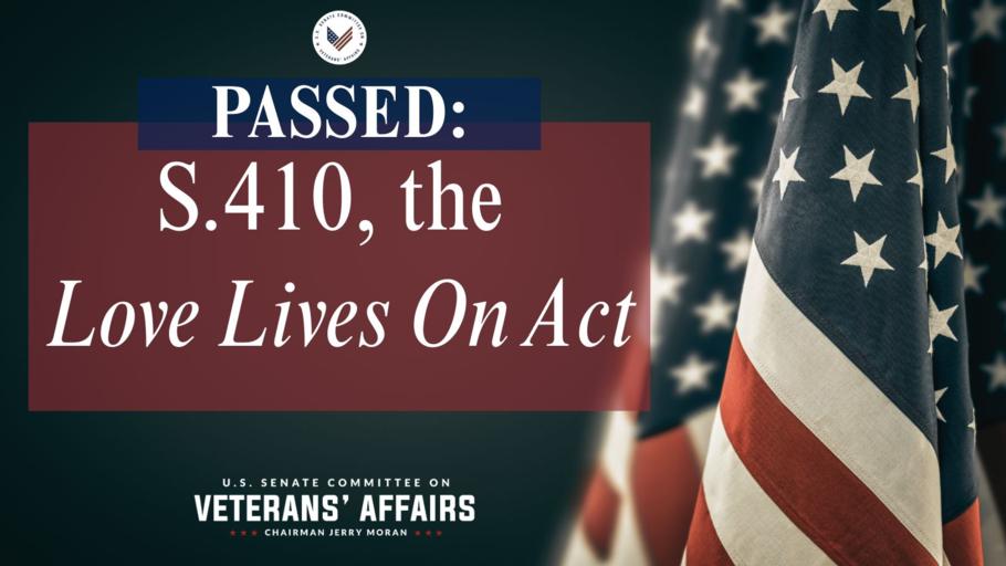 Chairman Moran Applauds Committee Passage of Key Priorities for Veterans, Servicemembers & Survivors